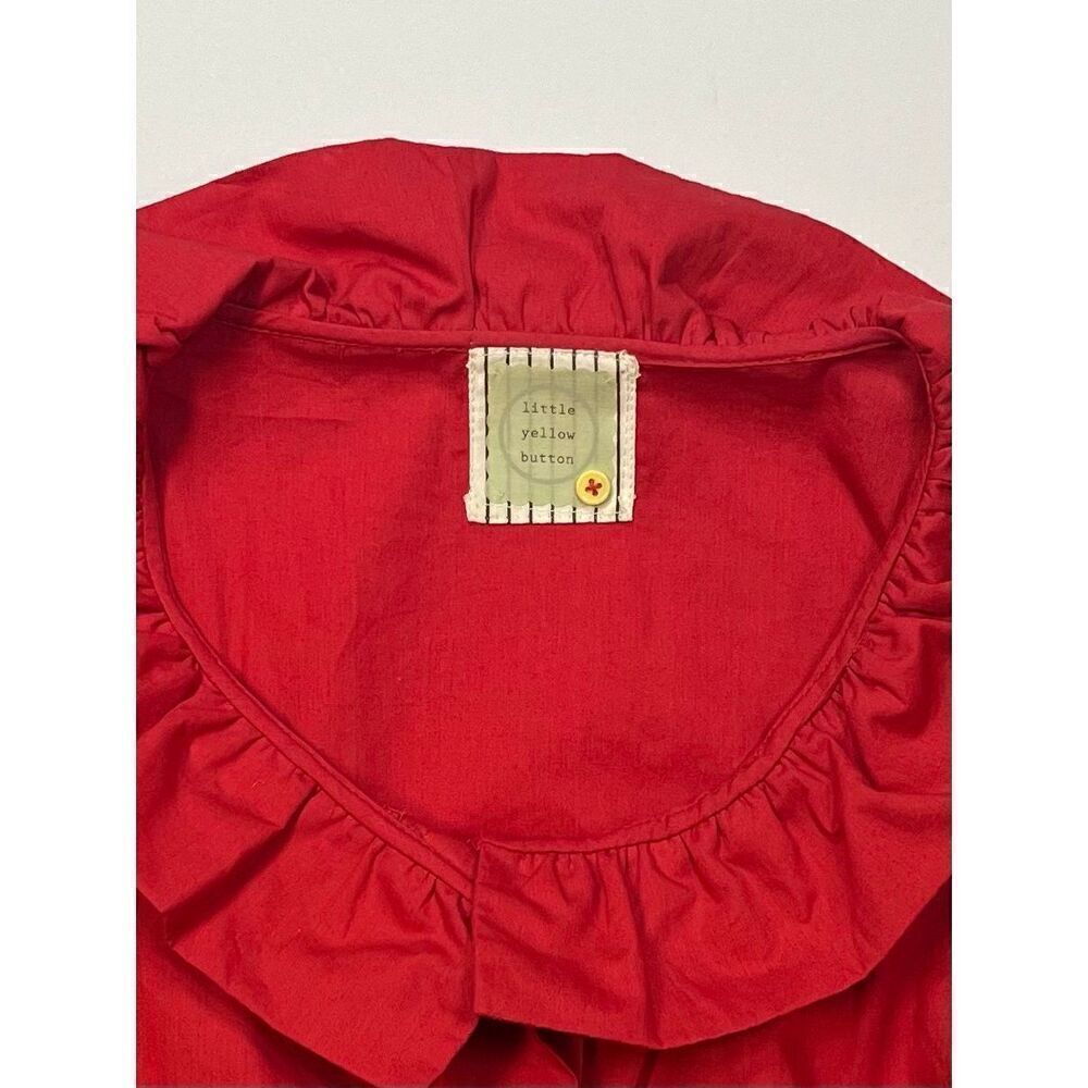 NEW Anthropologie Little Yellow Button With A Flourish Red ShirtDress Size Large - Picture 2 of 12